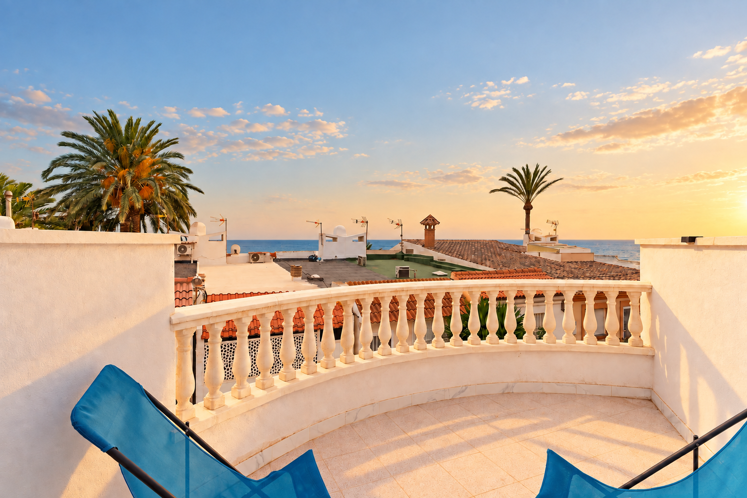 Terraza superior con vistas al mar